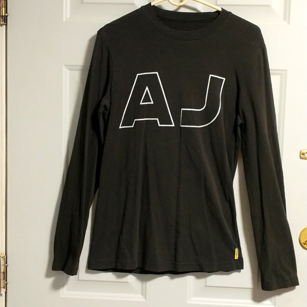 Armani Jeans Monogram Long Sleeve Tee Men's-Large